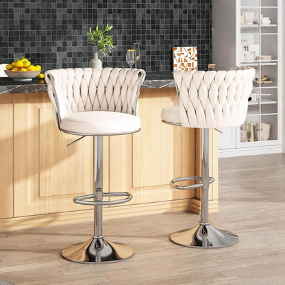 Manhattan Velvet Adjustable Bar Stool