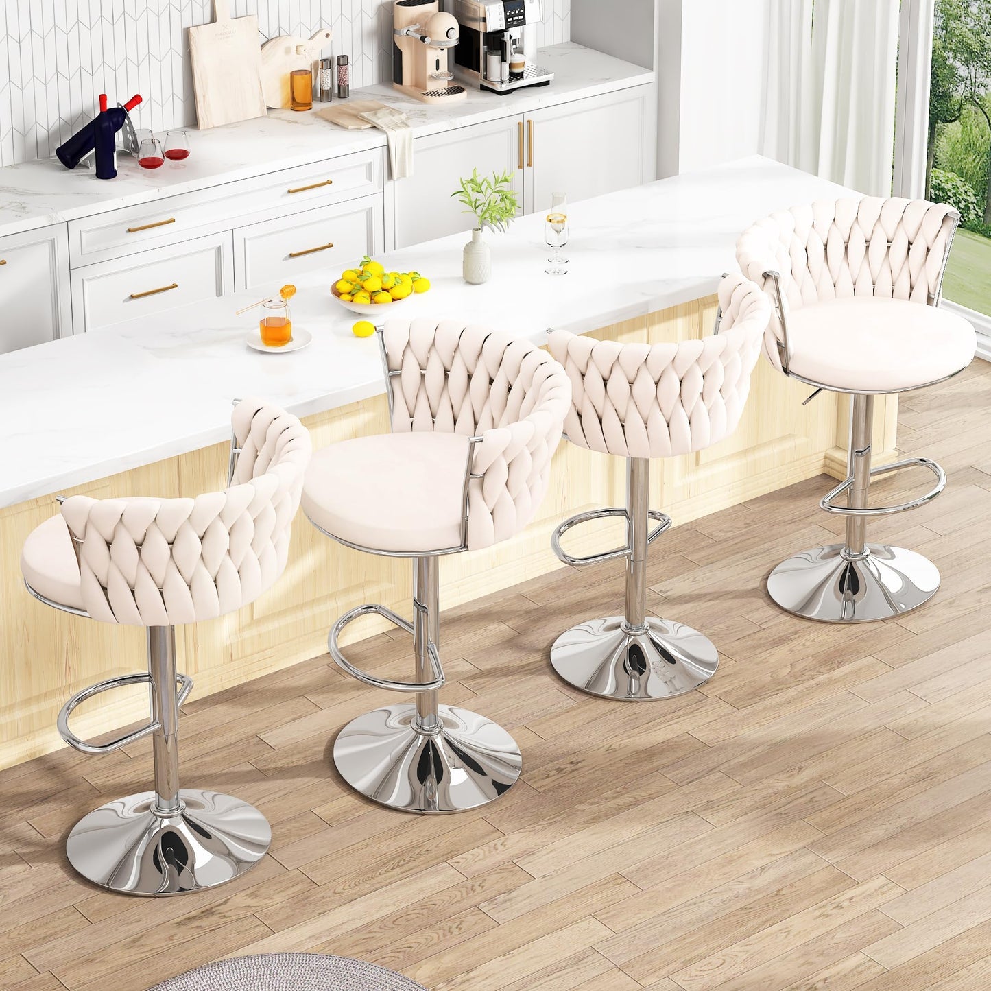 Manhattan Velvet Adjustable Bar Stool