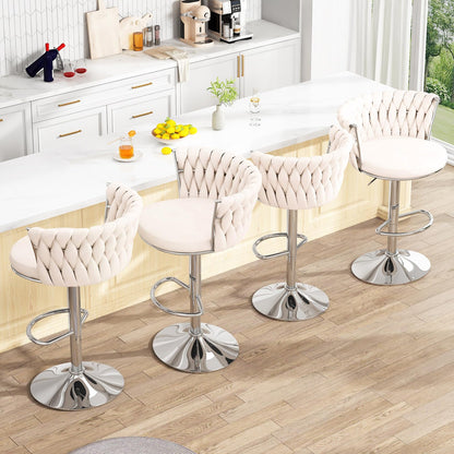 Manhattan Velvet Adjustable Bar Stool