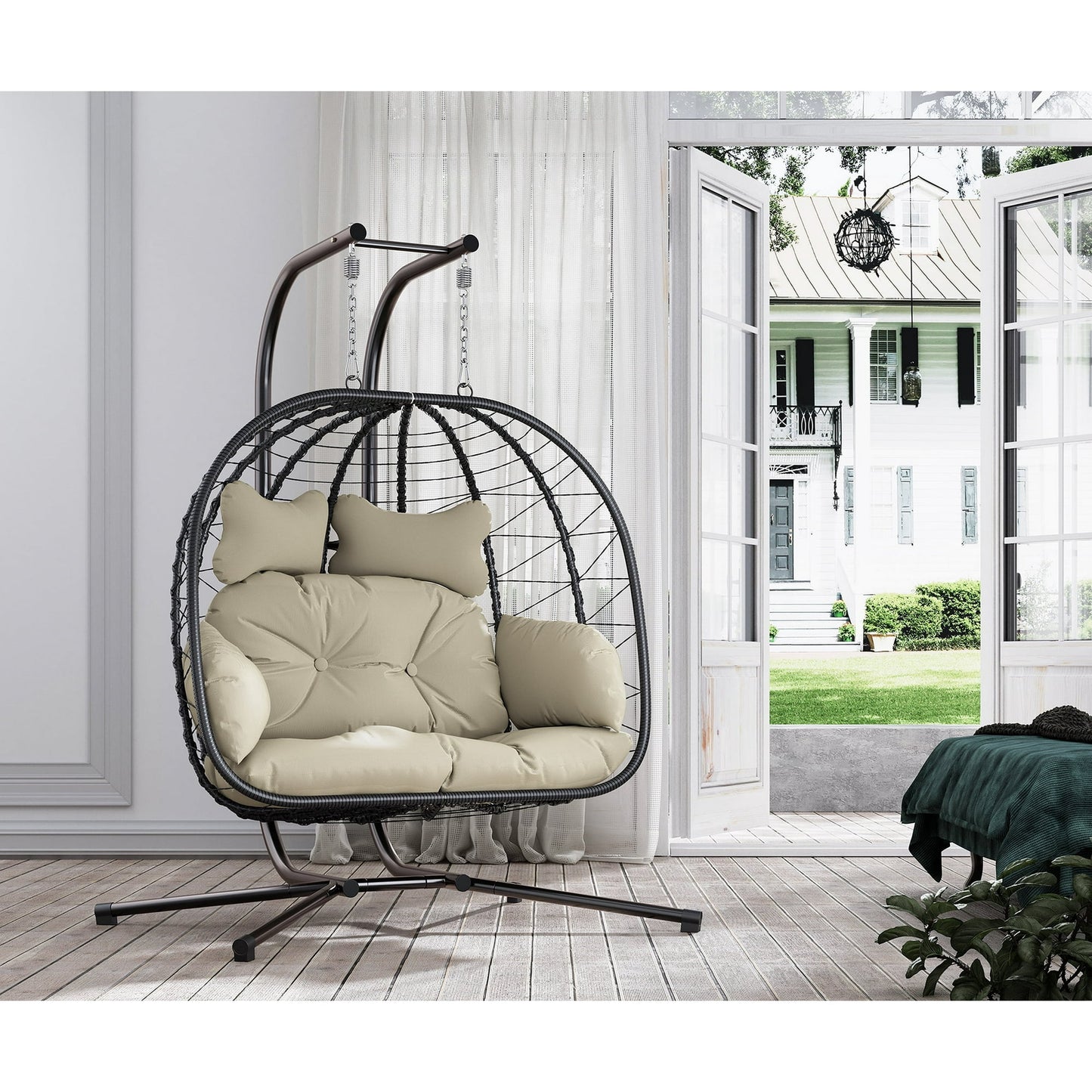 Two-Seater Rattan Egg