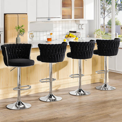 Manhattan Velvet Adjustable Bar Stool