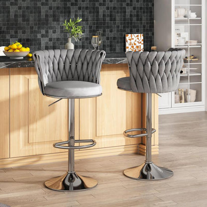 Manhattan Velvet Adjustable Bar Stool