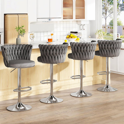 Manhattan Velvet Adjustable Bar Stool