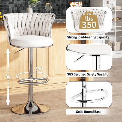Manhattan Velvet Adjustable Bar Stool