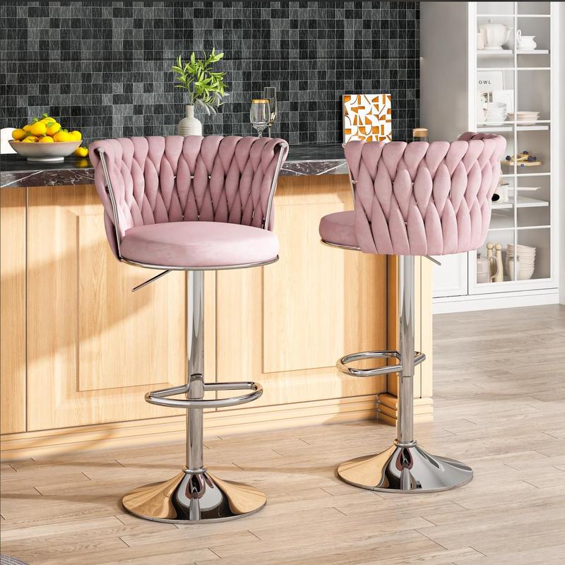 Manhattan Velvet Adjustable Bar Stool