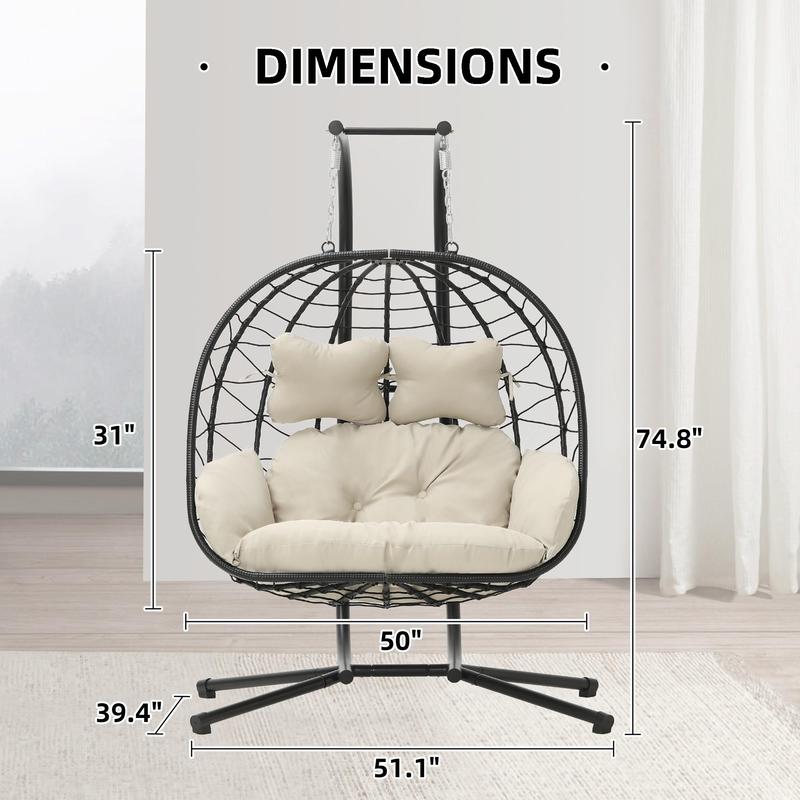 Two-Seater Rattan Egg