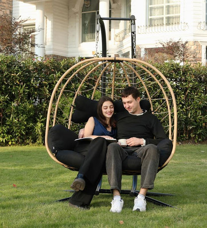 Two-Seater Rattan Egg