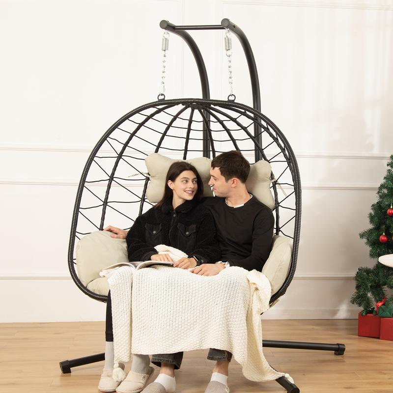 Two-Seater Rattan Egg